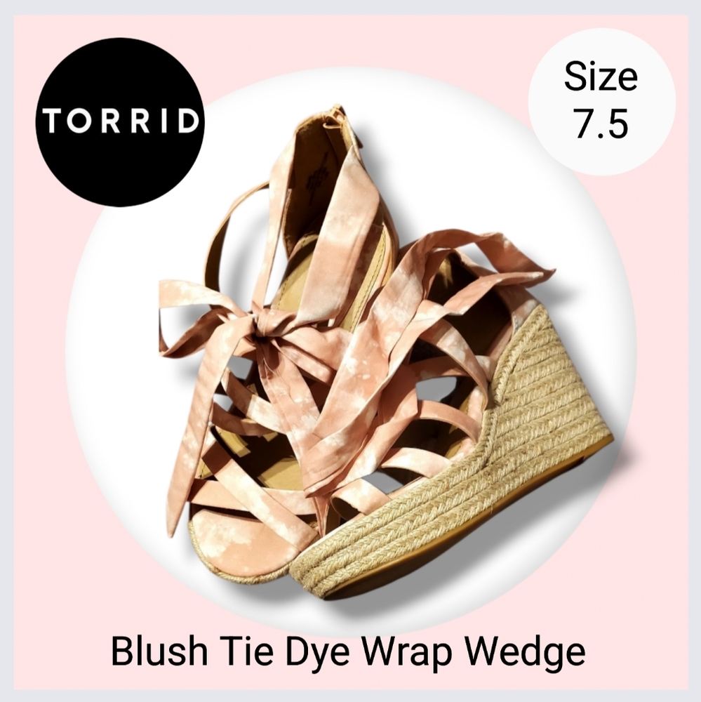 Torrid Pink Tie Dye Espadrille Wedges